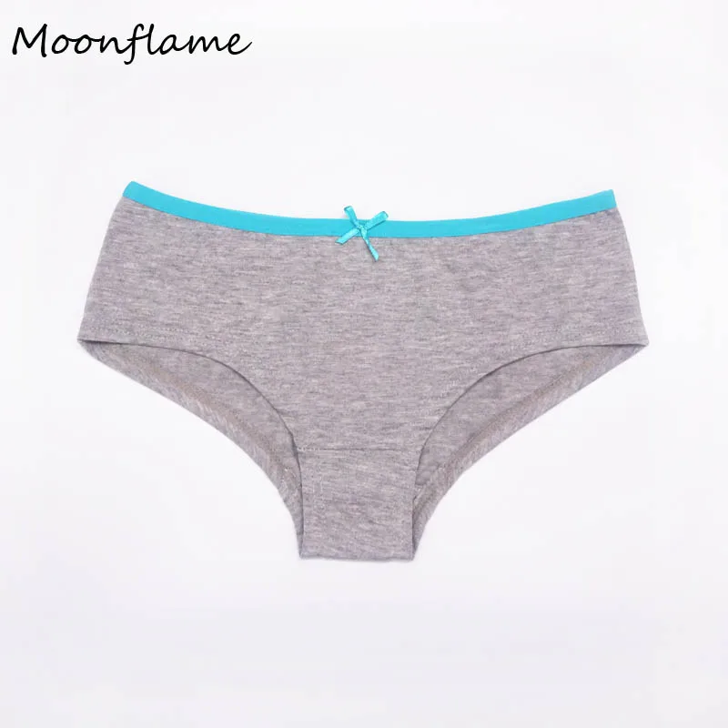 Moonflme, 5 шт./лот, хлопковое нижнее белье, 6 однотонных цветов, женские хипстерские 89059