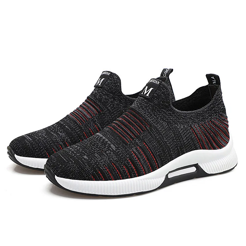 Black Men Sneaker Misalwa/невидимая обувь, увеличивающая рост, на 5 см; мужская обувь, увеличивающая рост; Летние повседневные кроссовки; мягкая удобная обувь Flyknit для молодых мужчин; повседневная обувь - Цвет: Black Men Sneaker