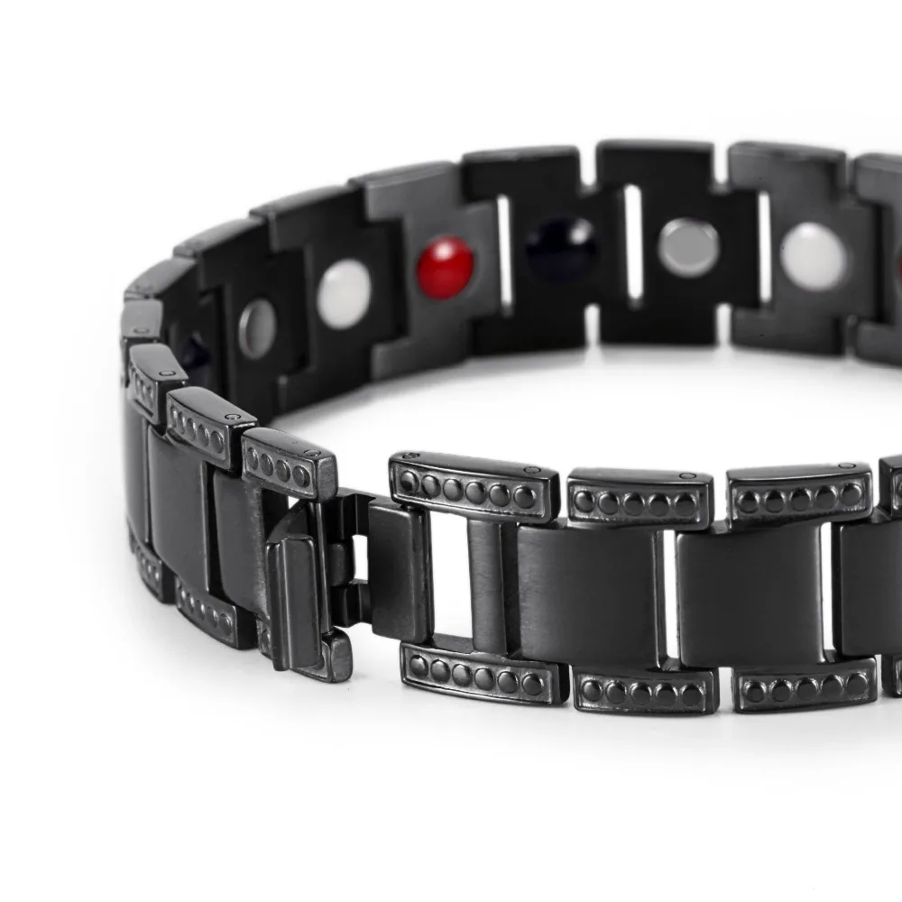 Черный титан браслет баланс энергии Исцеление отрицательные ионы Магнитная