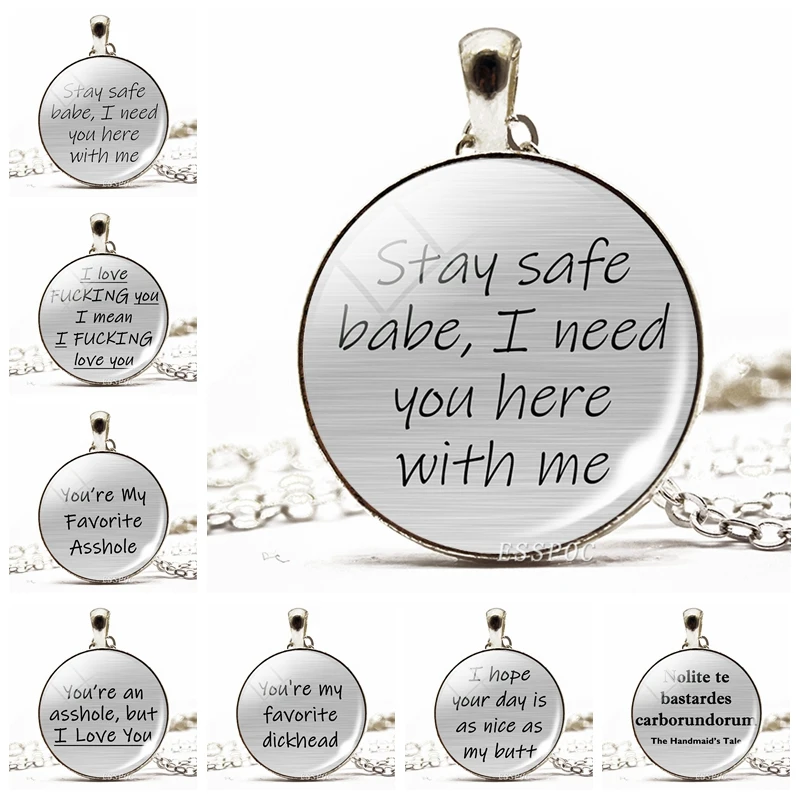 Ожерелье с надписью Stay Safe Baby I Need You Here Withe Me ожерелье для пары парней девушки