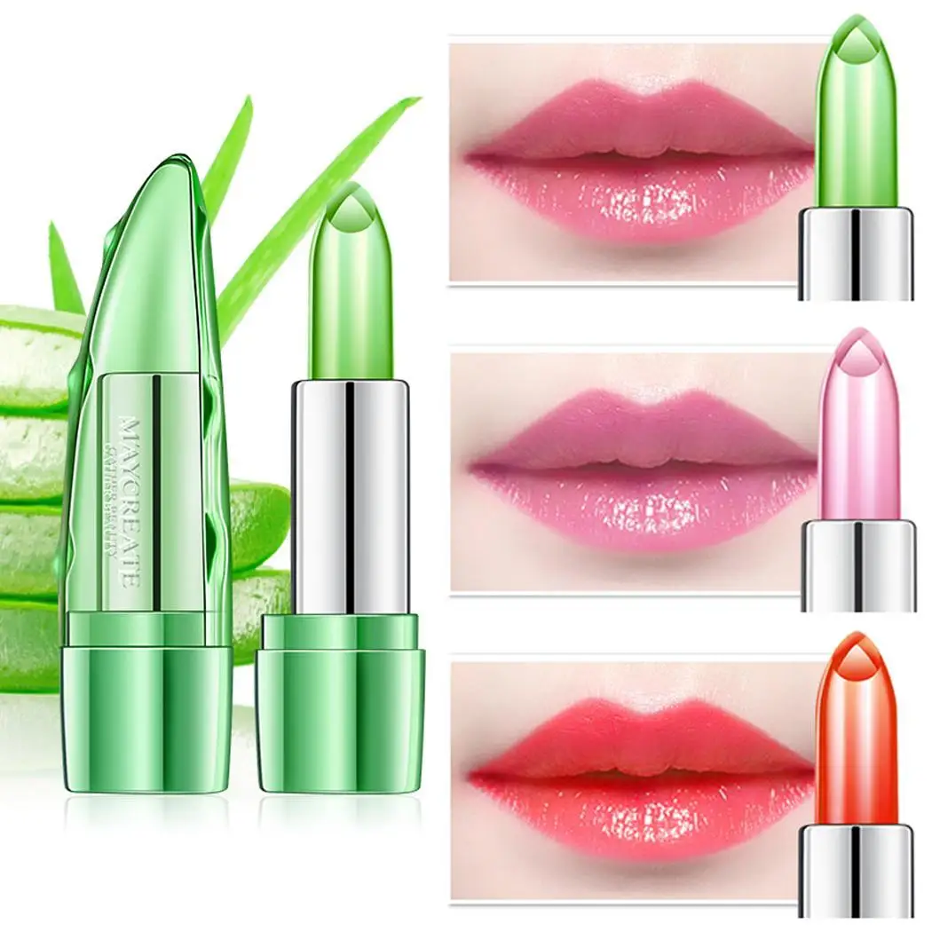 1 шт. натуральный губная помада с алоэ вера длительный Температура изменить Цвет