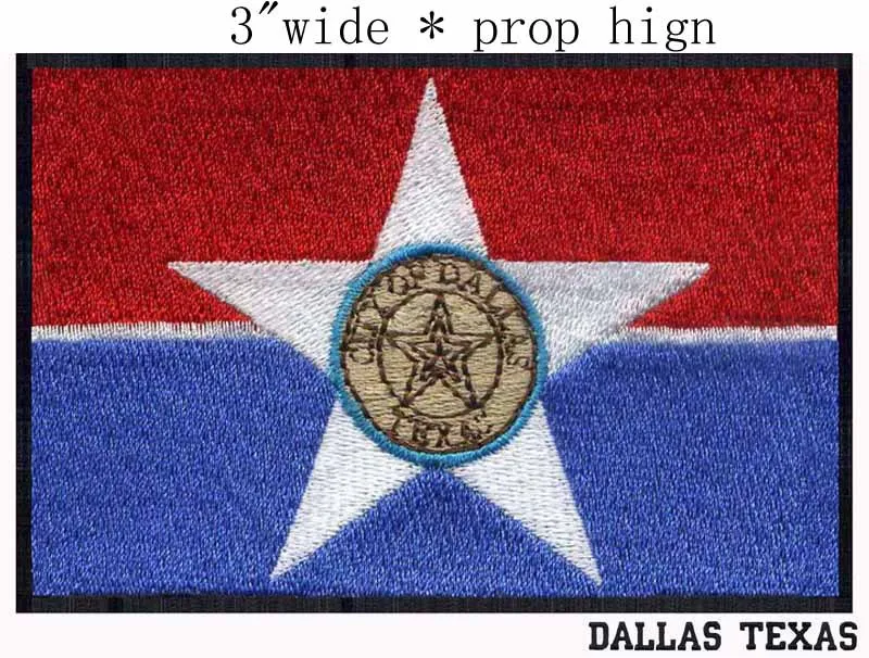 Вышивка в виде флага США Далласа Техаса 3 дюйма широкая/круглая/синяя