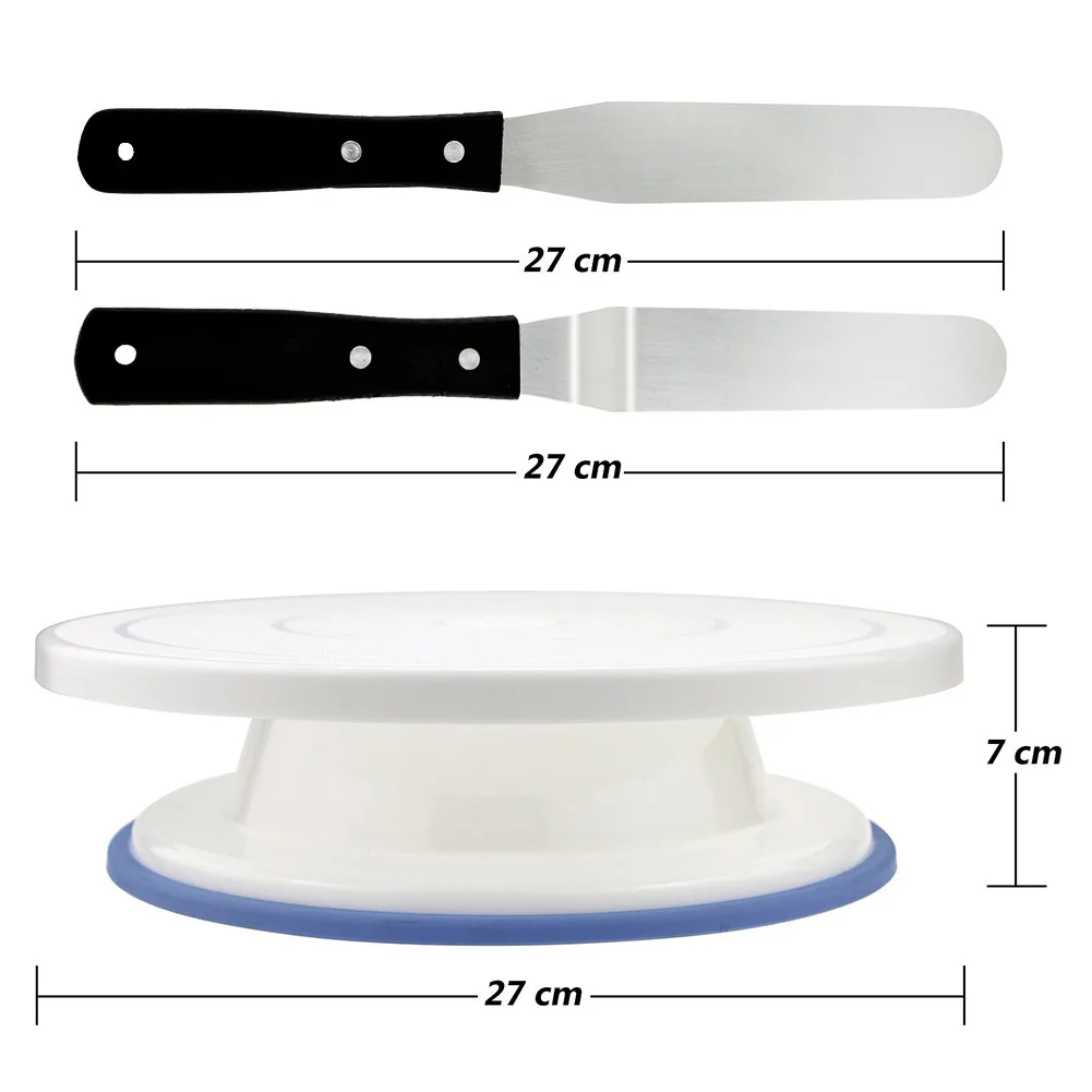 Вращающаяся подставка для торта вращающаяся с расческой и глазурью инструменты