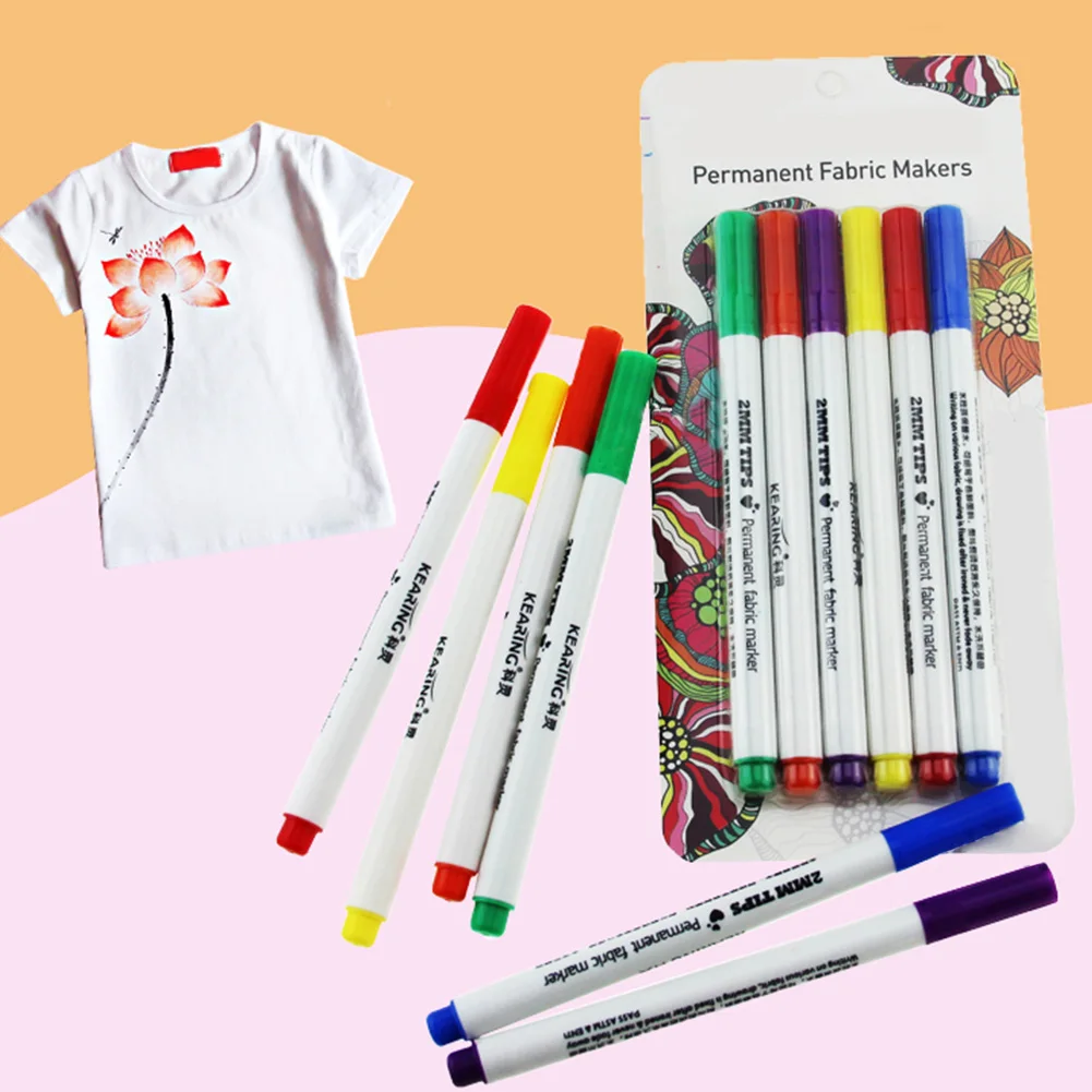 6 шт. лайнер чернила футболка маркер ручка тканевый пигмент DIY текстильная