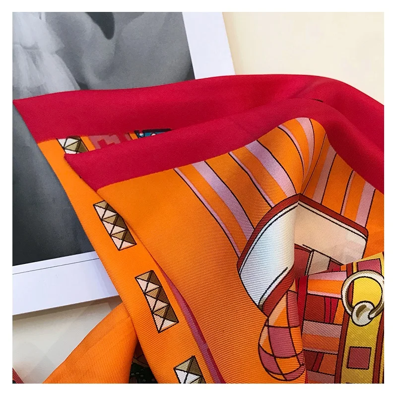 Узкий длинный 100% шелковый платок женские модные шелковые шарфы с принтом