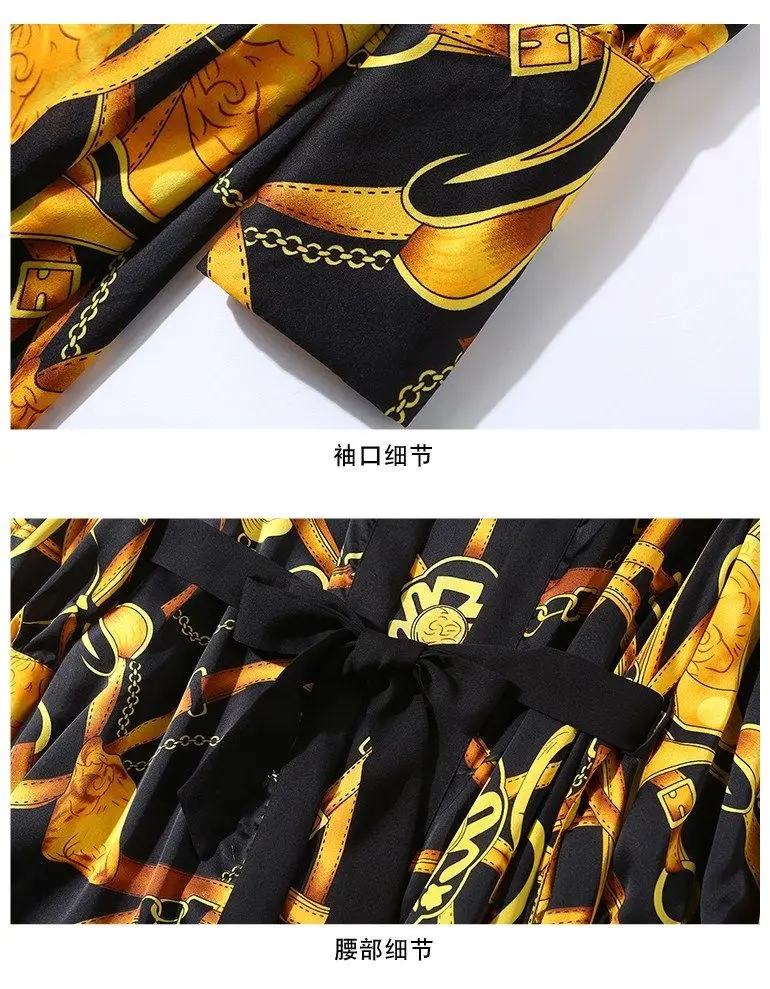 Женская дизайнерская Весенняя Осенняя Винтажная с цветочным принтом подиумная