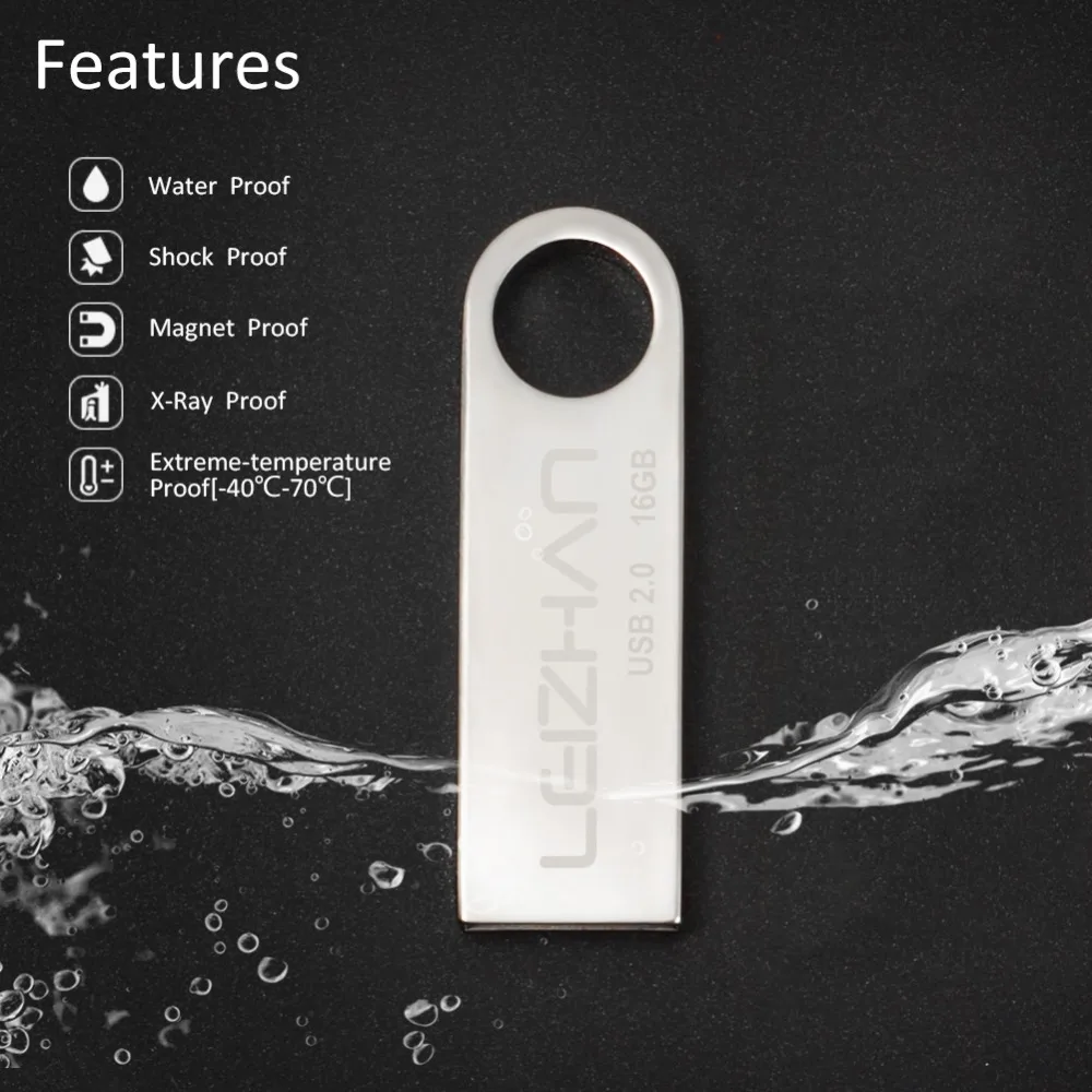 Металлический USB накопитель LEIZHAN 64 ГБ 32 флеш для хранения данных и совместного