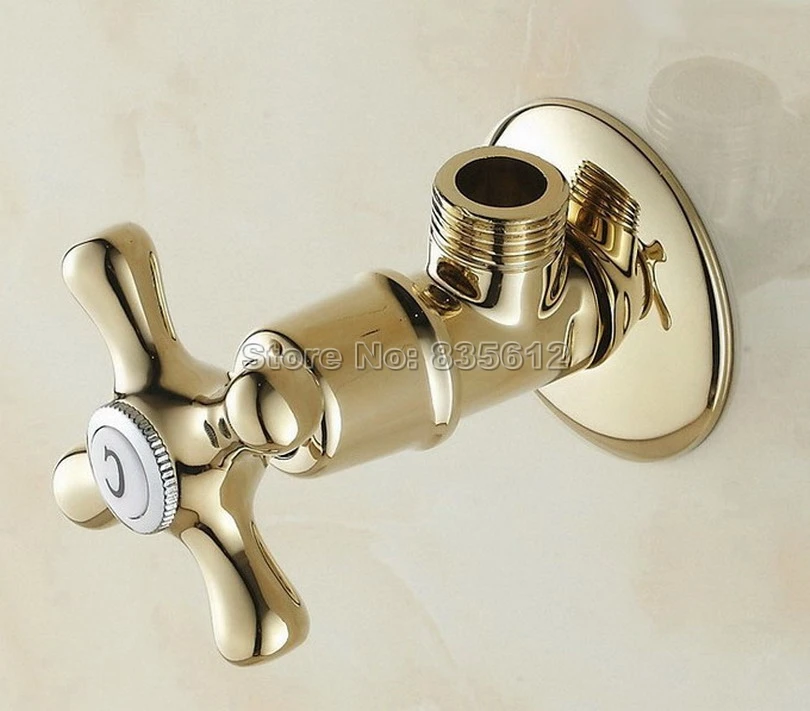 Клапан заправочный латунный золотистый 1/2 дюйма х для ванной Wav008|angle stops|angle stop