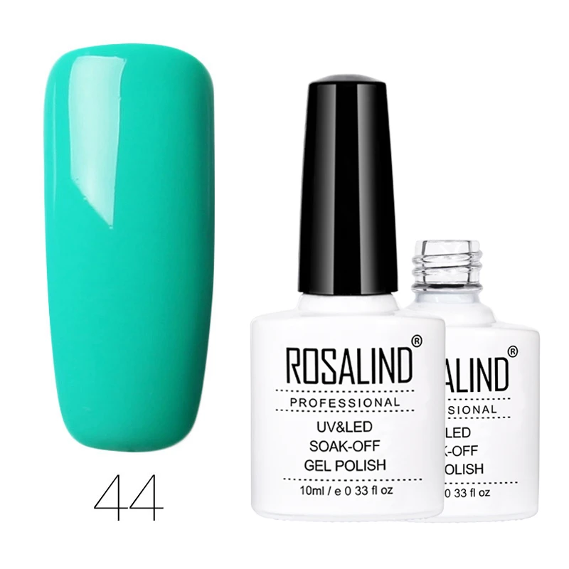 Rosalind, 10 мл, 01-58 цветов, Гель-лак для ногтей, белая бутылка, яркий красочный Гель-лак для стемпинга, УФ светодиодный Гель-лак - Цвет: 44