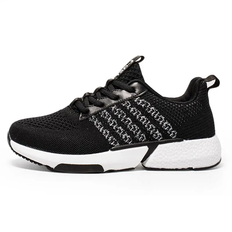Black FANDEI кроссовки для женщин спортивная обувь для женщин Flyknit zapatillas mujer Deportiva светильник кроссовки для женщин амортизирующая подошва - Цвет: Black