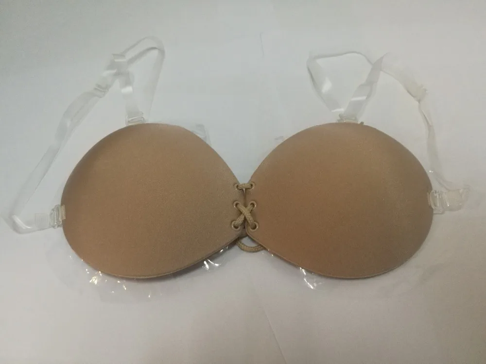 

Mutiway Sexy Invisible bra 3cm thick Self-Adhesive Strapless Silicone Breast Push up Bra with Clear Straps Size A B C D