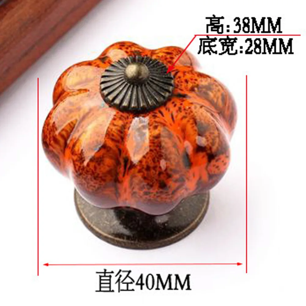 Retro to Old Ceramic Pumpkin Cabinet Drawer Handle Closet Cupboard Shoe Furniture Door Handles Pulls Pack of 12 | Обустройство дома