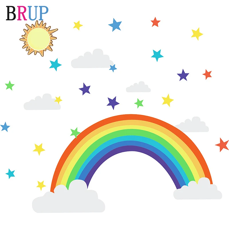 colorful Новые Красочные радужные настенные наклейки для детской комнаты, мебель, украшение для дома, настенные наклейки, наклейки для гостиной, плакат, фрески - Цвет: colorful