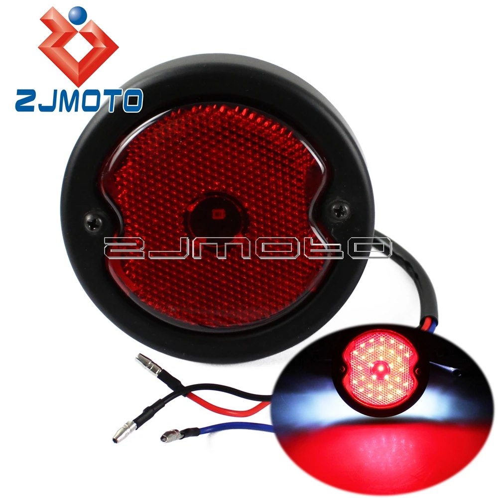 

Motorcycle Red Taillight Stop Lamp Tail Light w/ Number Plate Light For Harley Custom Cafe Racer Pickups Wagons LED Tail Light