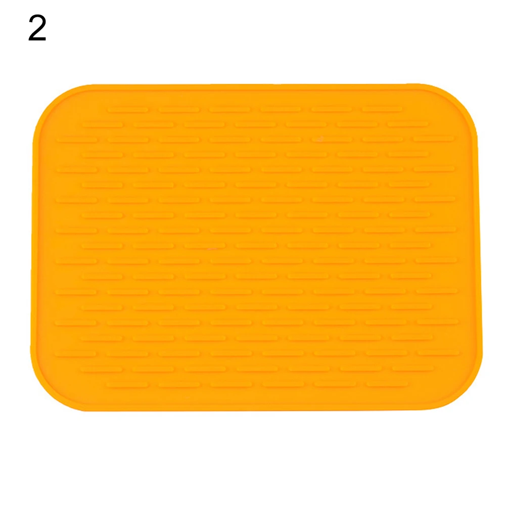 Оранжевый New Kitchen Silicone Heat Resistant Table Mat Non-slip Insulation Pot Pan Holder Pad Cushion Kitchen Pastry Bakeware Mats Placem - Цвет: Оранжевый
