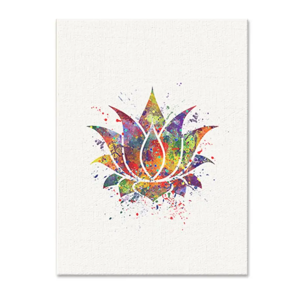 Современный стиль экологичный Бескаркасный красочный Будда лотос ручной узор