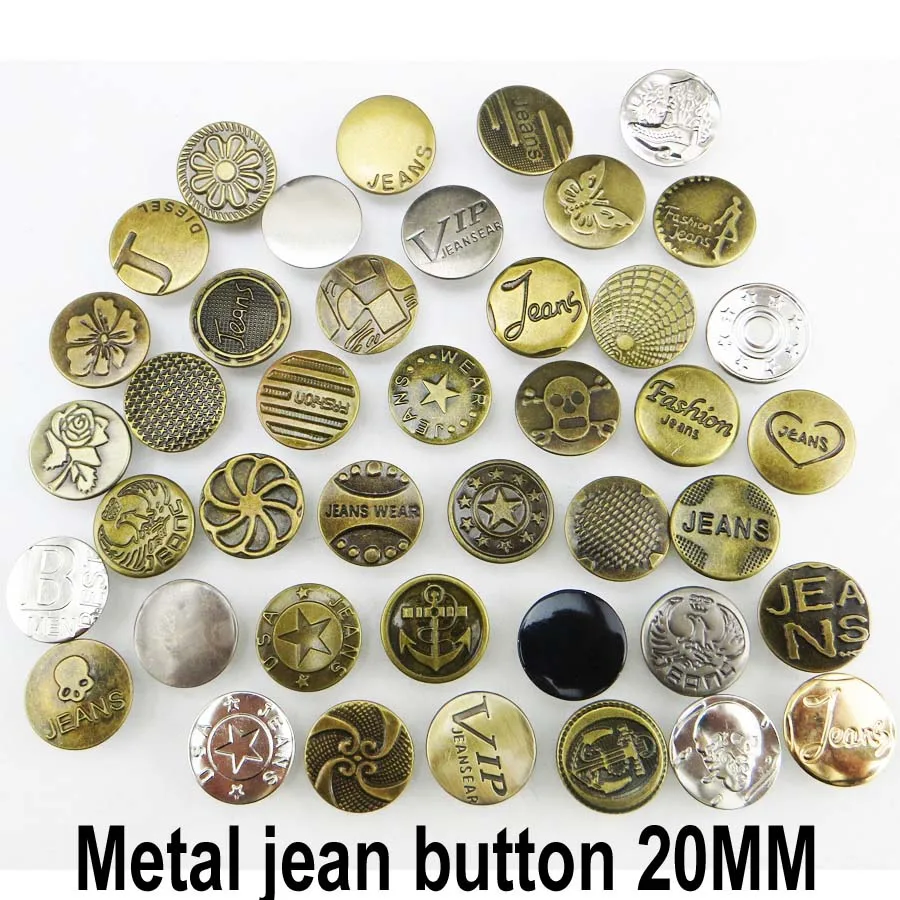 20mm 30 шт. 17 мм/20 мм Металлические Цветочные Джинсы пуговицы Швейные аксессуары для одежды украшения брендовые бронзовые отруби джинсовые пуговицы JMB-987 - Цвет: 20mm