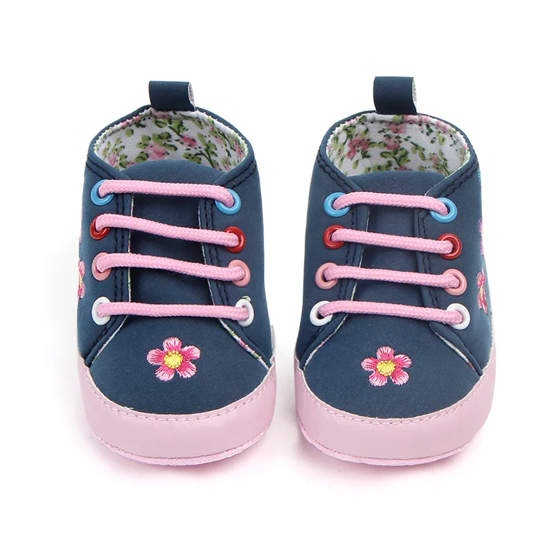 DkDaKanl цветочной вышивкой Babygirl противоскользящая обувь цветок Embroideried для малышей