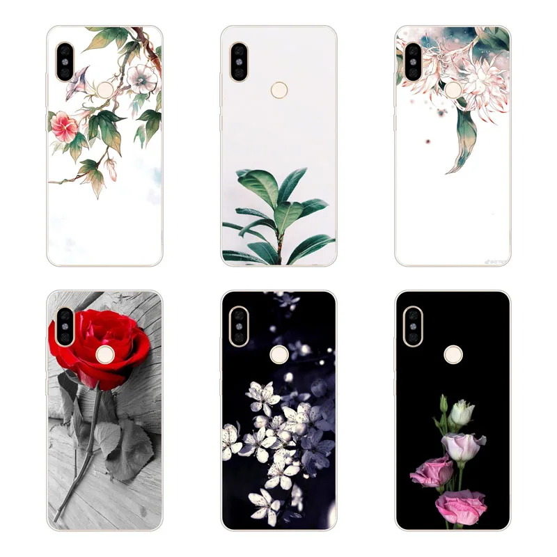 xiaomi mi A2 lite Case Silicon flowers Painting Soft TPU Back Cover for Protect Phone cases |