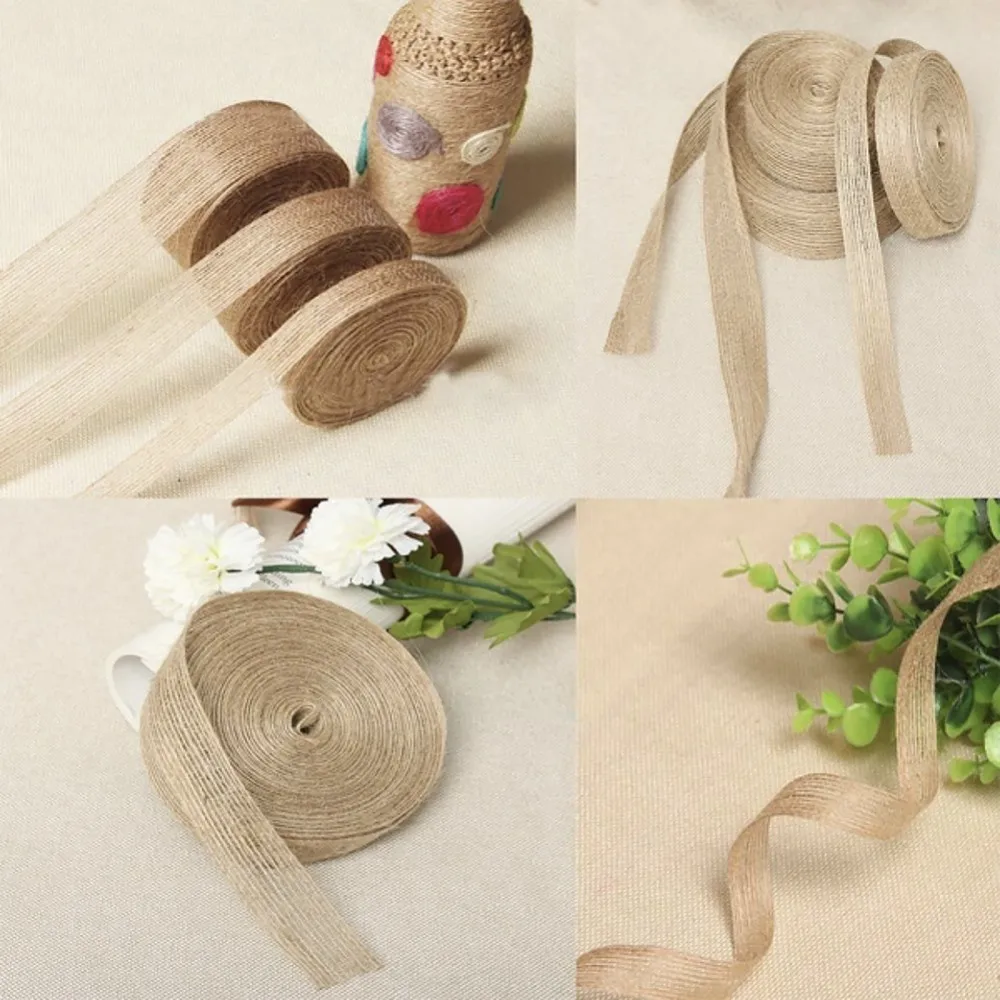 Новое поступление 10 м/рулон льняная лента натуральное винтажное рукоделие