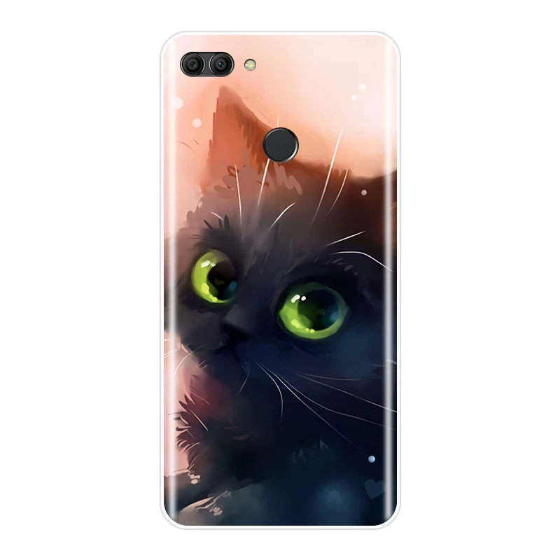 Милый мультяшный чехол для телефона с котом huawei Y5 Y6 Y7 Prime 2018 Y9 2019 Мягкая