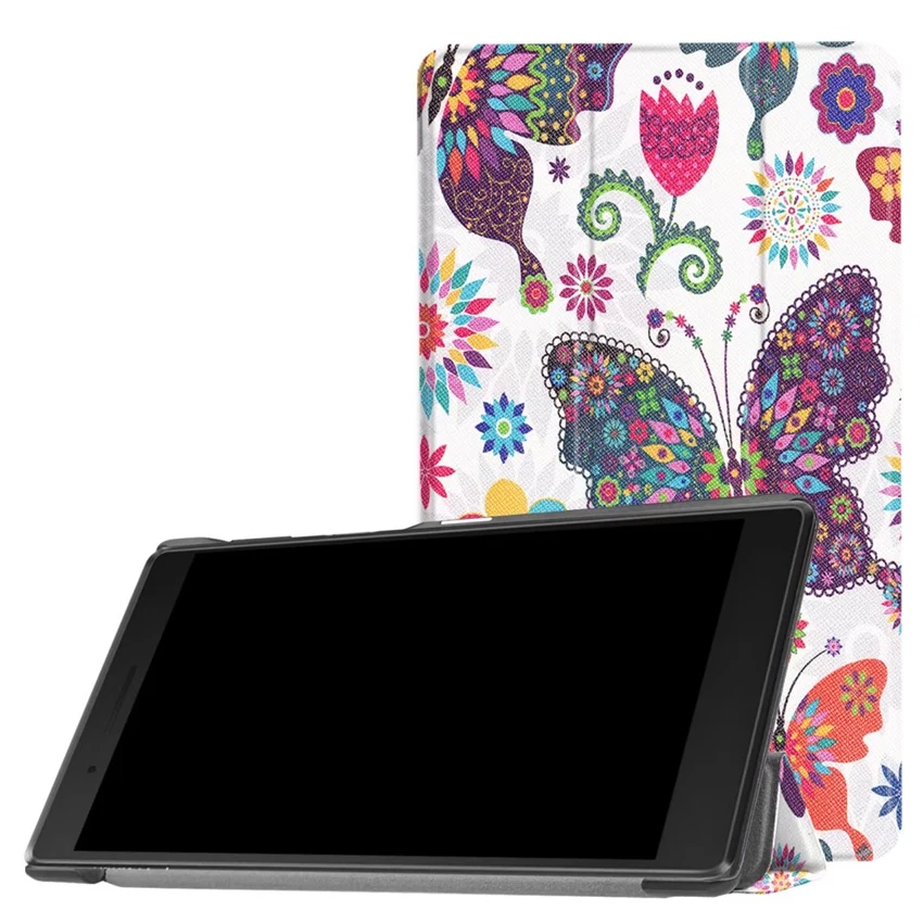 Чехол из искусственной кожи Tab 7 Essential 7304F 7304I 7304X цветной рисунок для Lenovo tab TB