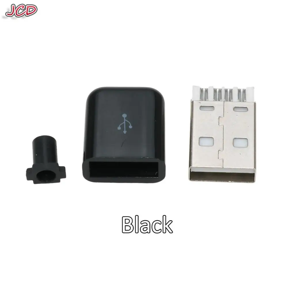 Штекерный разъем USB JCD 2 0 4 контакта тип А компоненты белая черная пластиковая