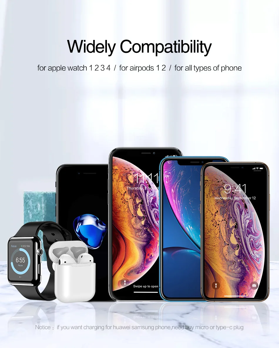 YBD Беспроводное зарядное устройство для iPhone Apple Watch зарядное устройство X XR XS Max 8 док-станция для Airpods Зарядка для Apple Watch серии 4/3/2/1