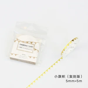 5 мм широкий Ретро Золотой флаг лента для декорации Washi DIY планировщик дневник в стиле Скрапбукинг маскирующая лента Escolar