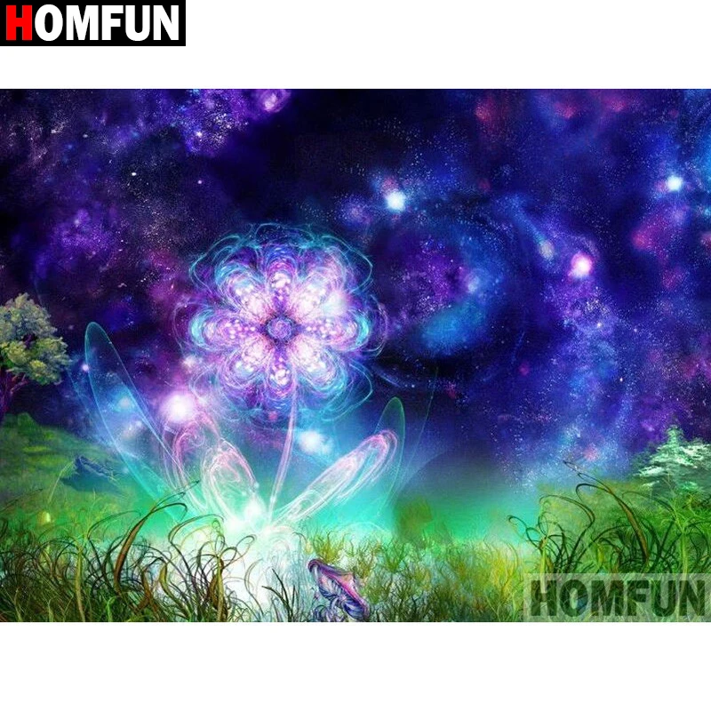 Алмазная живопись HOMFUN A01056 полноразмерная/круглая вышивка цветок 5D сделай сам