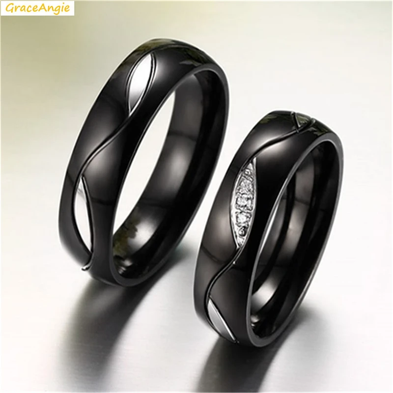 Кольцо GraceAngie из титановой стали для влюбленных пар 1 шт.|titanium steel|couple ringsring titanium |