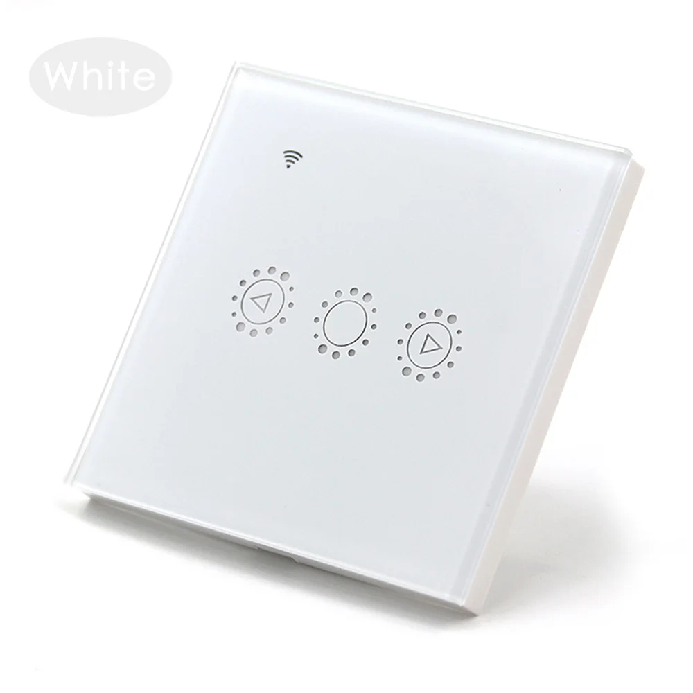 White Настенный сенсорный переключатель с регулируемой яркостью, Wi-Fi, стеклянная панель, плавный диммер, приложение Ewelink, поддержка Alexa Google Home, ЕС, Великобритания, черный умный переключатель - Комплект: White