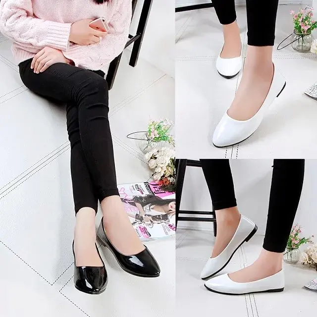 SEGGNICE/кожаные туфли для медсестры однотонная женская повседневная обувь на