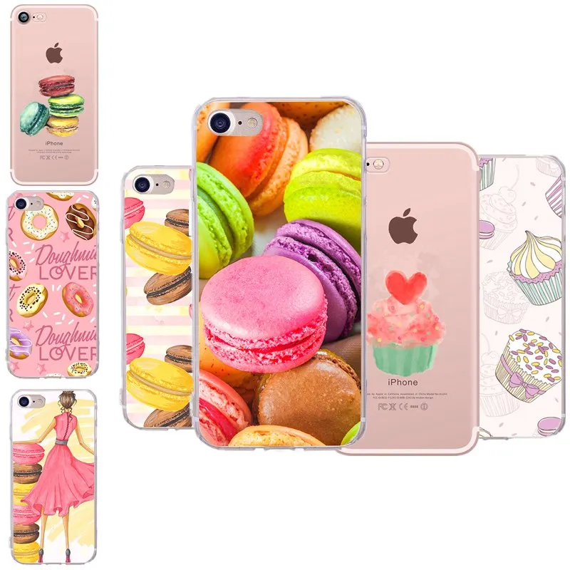 Silicone Case For iPhone 7 Plus 8 X 10 Donuts Macaron Cover 6 6s 5 5S SE Soft Capa ipone s Capinha |
