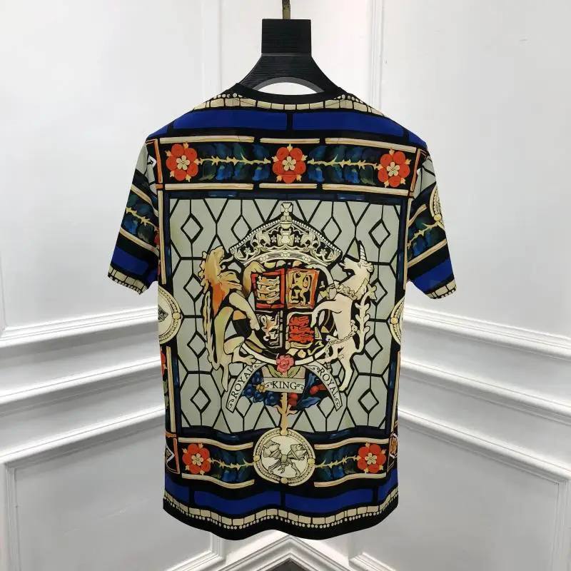 Осень 19fw новые модные футболки с надписью Королевский принт футболка для мужчин хлопок известный бренд одежда Топ Ретро