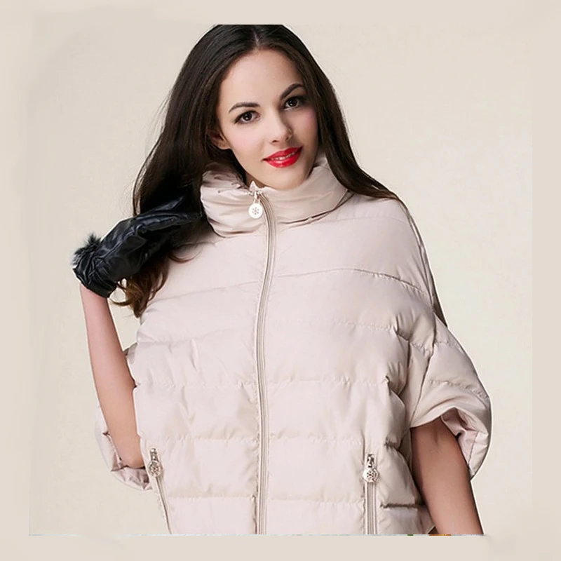 Красивая зимняя одежда новые пуховики с рисунком Женские Короткие рукавом