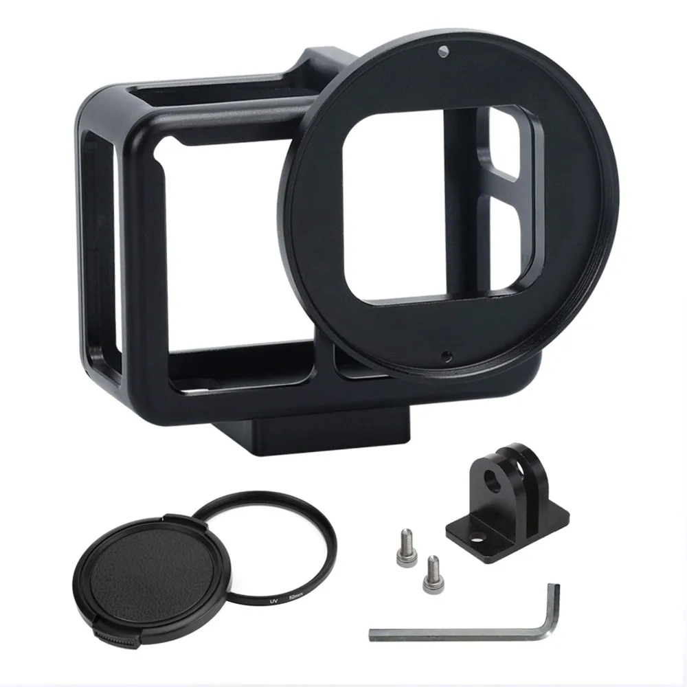 Protective Case For Gopro Hero7 Aluminum Housing Shell Cage Frame for Hero 7 Black Action Camera Accessories+ 52mm UV Lens | Электроника
