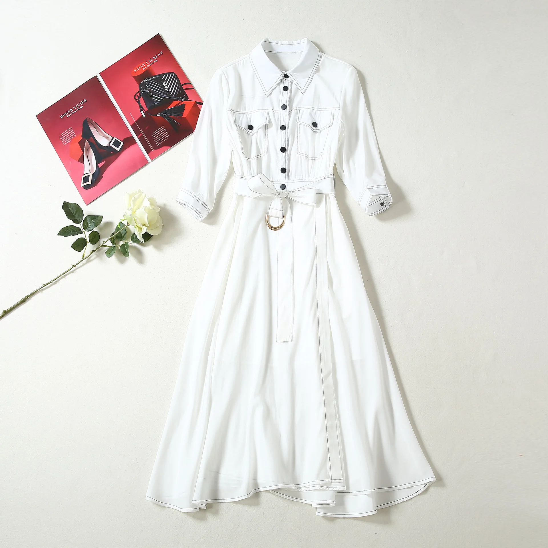 Осеннее дизайнерское платье для подиума женское высококачественное с