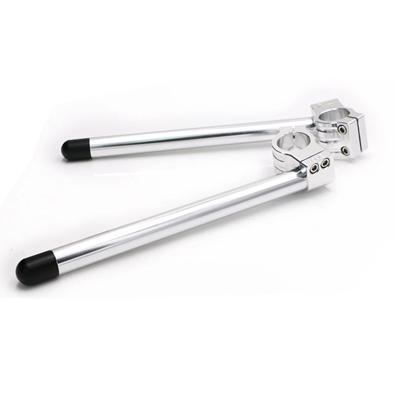 Мотоциклетная рулевая труба с раздельной ручкой 31мм/32мм/33мм/35мм/37мм/39мм/41мм/50мм/51мм в ретро стиле черно-серого цвета.