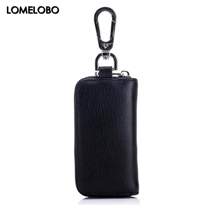 Lomelobo Casual Male Zipper Key Case Housekeeper Women Leather Car Keychain Bag Lady Keys Organizer Holder Card Wallets H1CL6717 | Багаж и