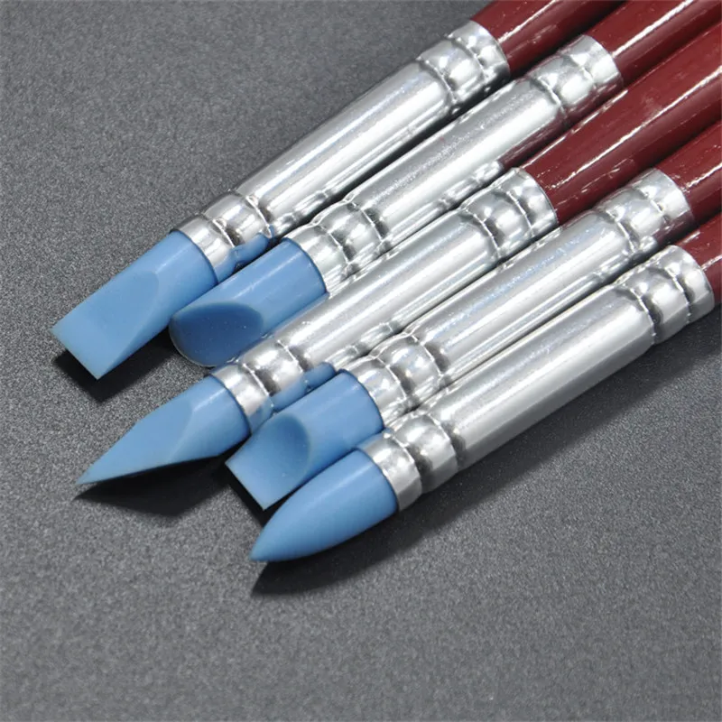 5 шт. кисточки для дизайна ногтей из мягкого силикона|tool box stainless steel|brush toothpickstool add |