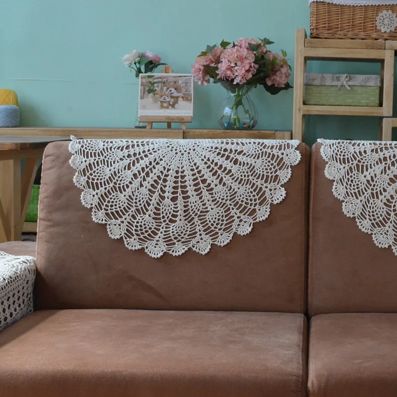 Круглая винтажная скатерть для вязания крючком кружевная круглая ручной работы