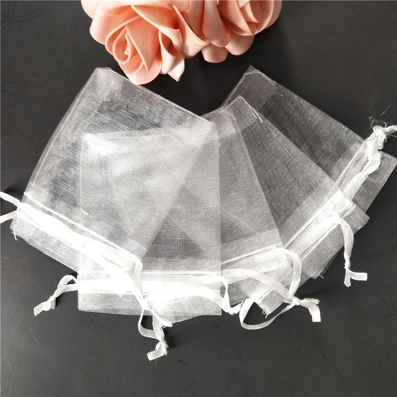 50 шт./лот сумки из органзы сумочки и мешочки для упаковки ювелирных изделий на
