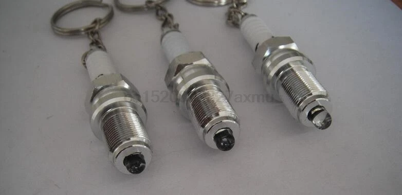 100PCS Car Auto Parts Women Men Key Chain Novelty LED Keychain Spark Plug Mini Outside Holder Unisex | Украшения и аксессуары