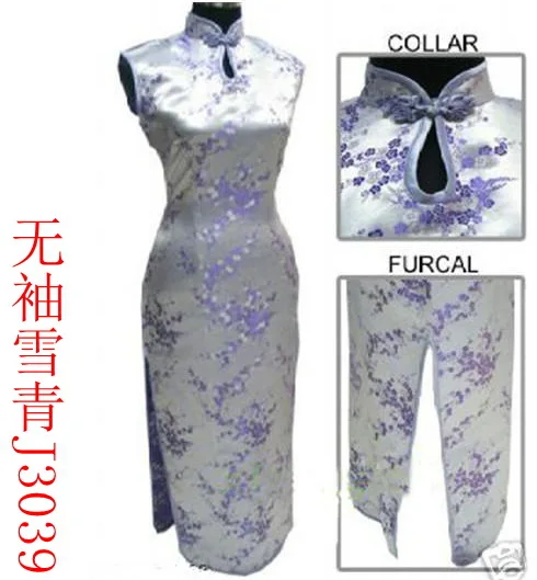 Женское шелковое атласное платье Ципао традиционное китайское с цветком сливы