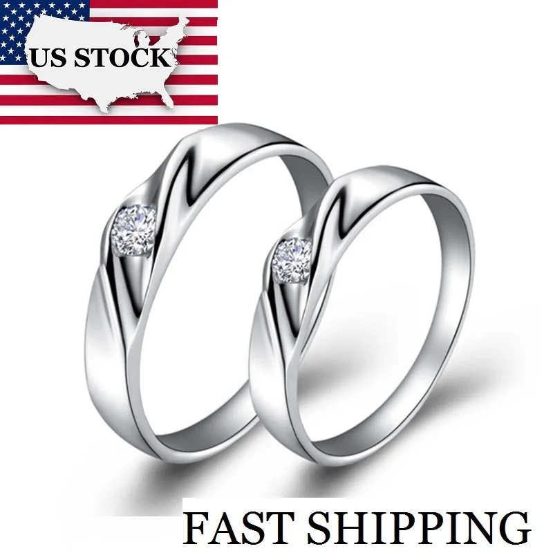 В наличии в США набор свадебных парных колец Uloveido для девочек серебряные мужские