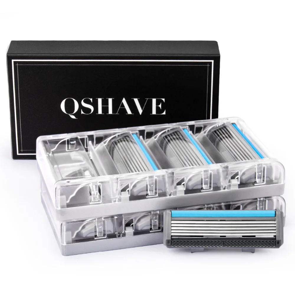 Бритва для бритья Qshave Black Spider Man ручная бритва Германия X5 лезвие с триммером 4 & 8 16