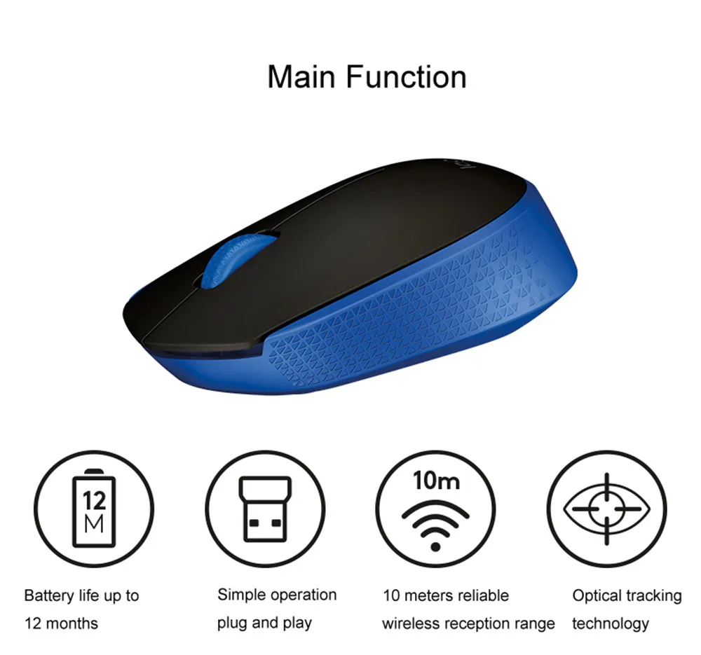 Оригинальная игровая мышь logitech M171, 2,4 ГГц, беспроводная, 1000 dpi, разрешение мощности, нано-приемник для ПК, ноутбуков MAC
