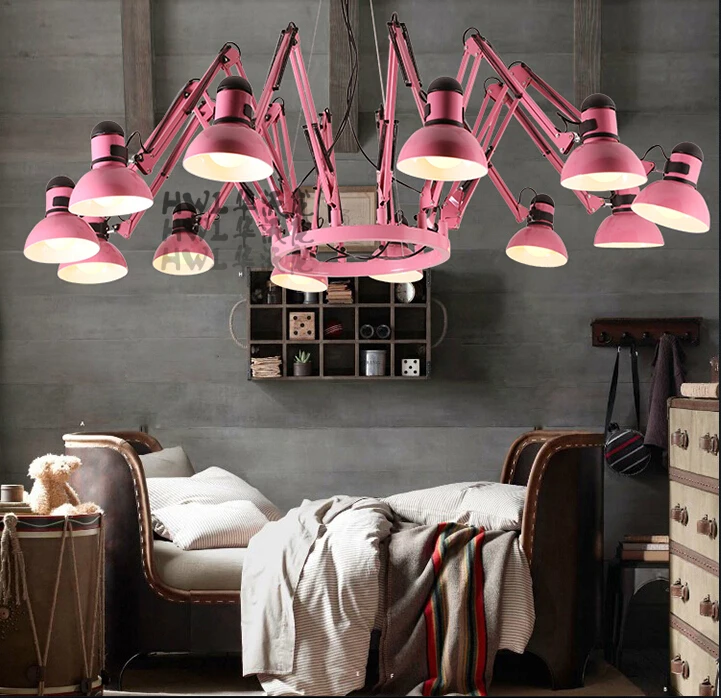 12 головок Скандинавская лампа паук алюминиевый абажур современный подвесной