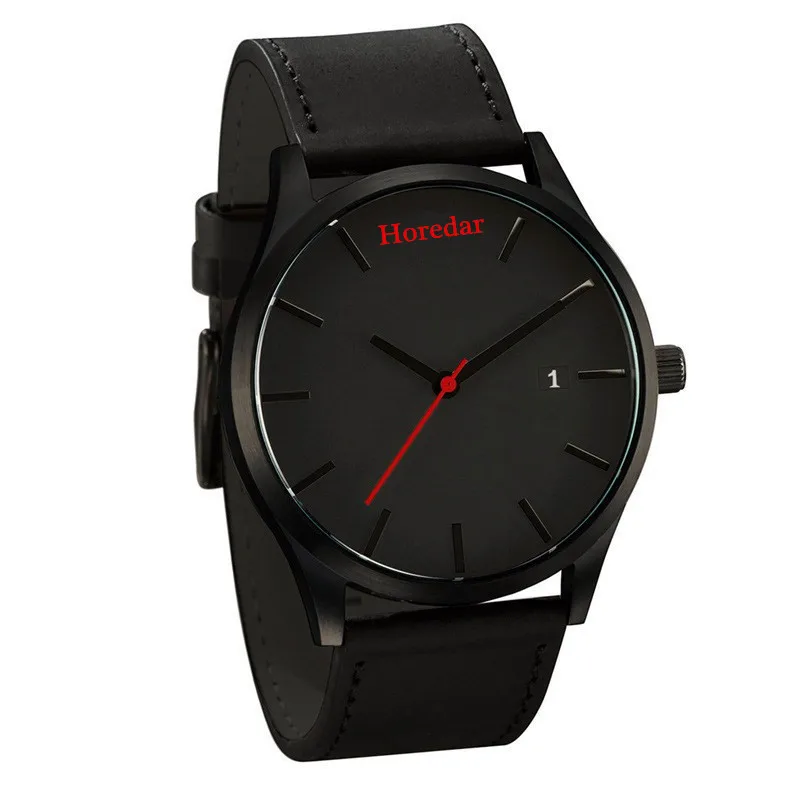 Часы для мужчин Montre Homme простой Пряжка часы Спорт кожа Повседневное кварцевые